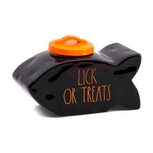 Rae Dunn Lick or TREATS fish Shaped Canister